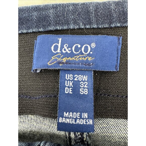 Denim & Co Signature Perfect Flex Regular Pull On Jeans Size Plus 28 Dark Wash - Picture 4 of 7